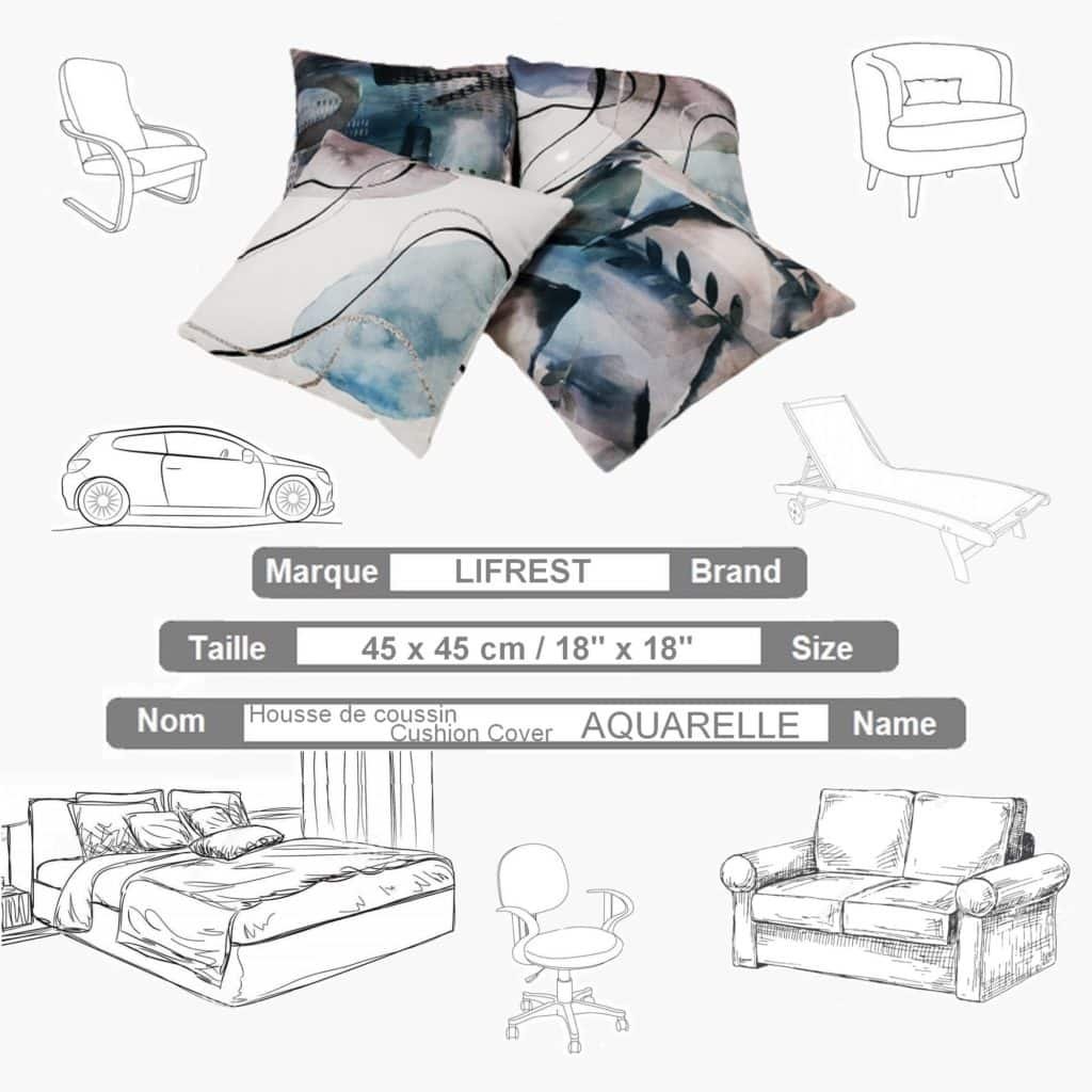 Housse de coussin au motif abstrait et moderne