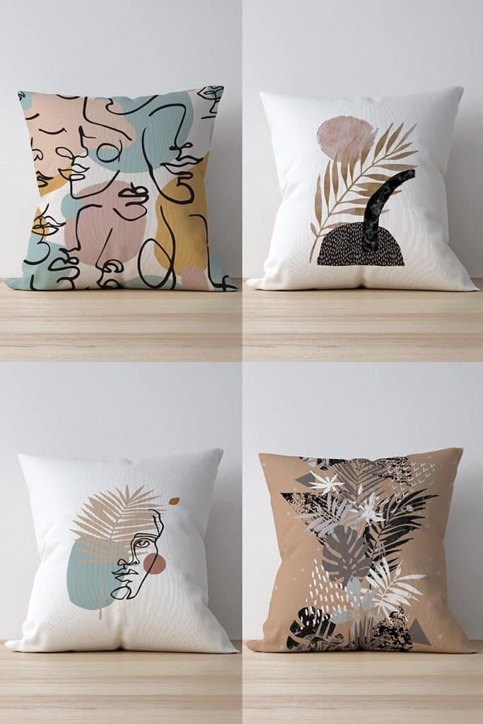 4 pièces au motif visage