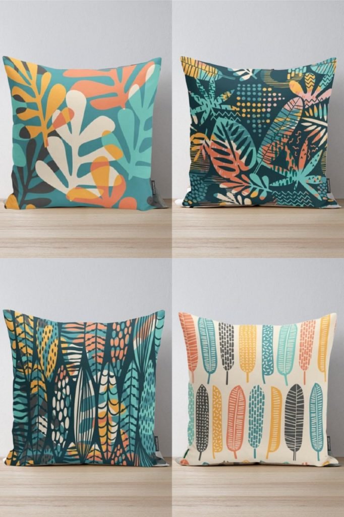 4 pièces au motif tropical