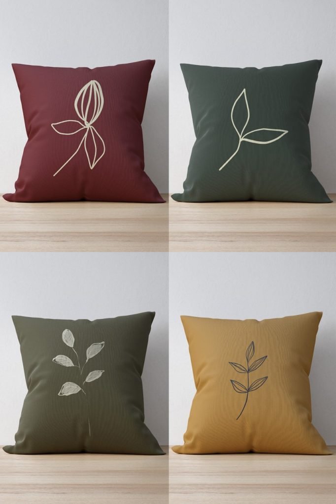 4 pièces au motif flore
