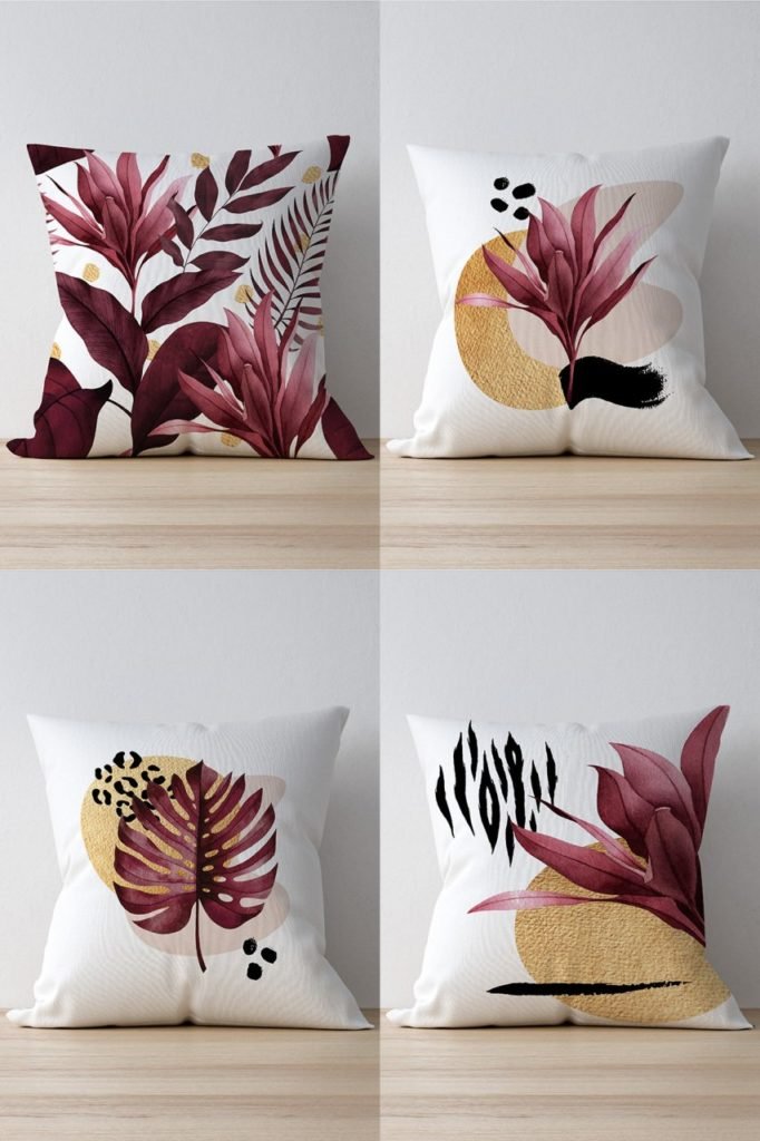 4 pièces au motif violette