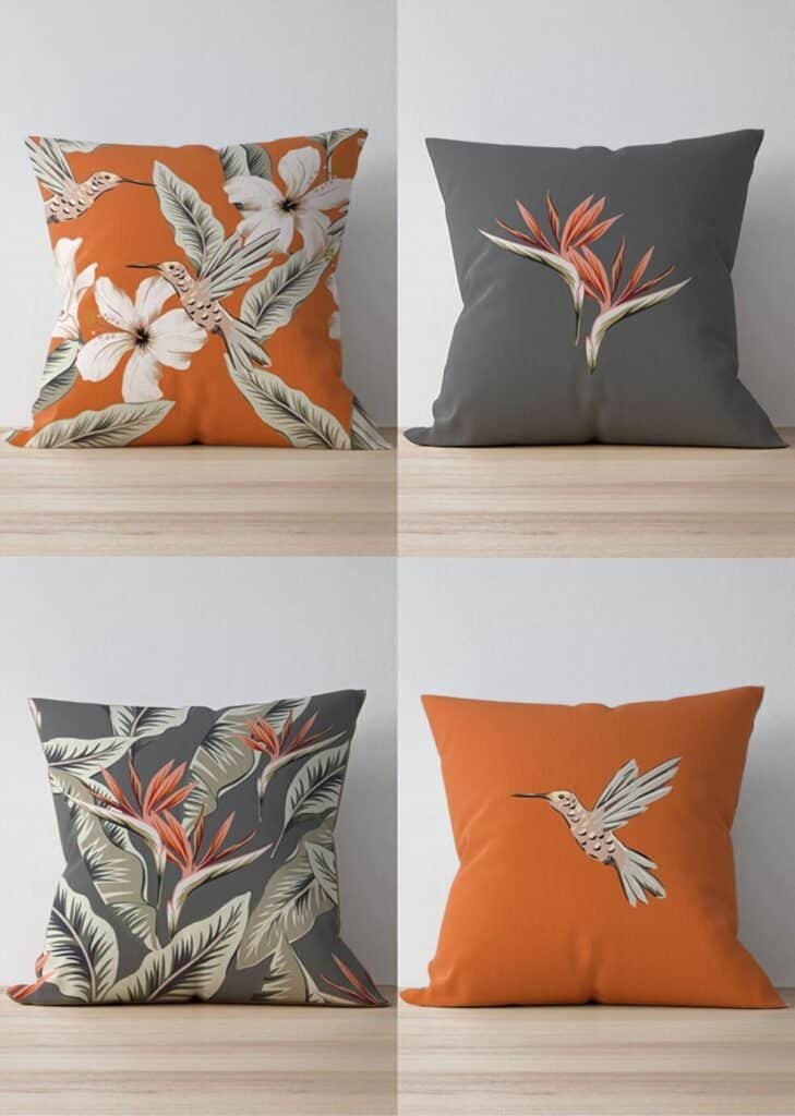 4 pièces au motif Colibri