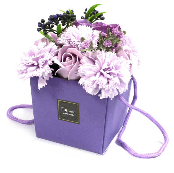 pot violet bouquet de fleurs de bain violet fleurs de savon