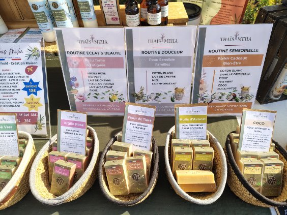 presentation savons artisanaux marché