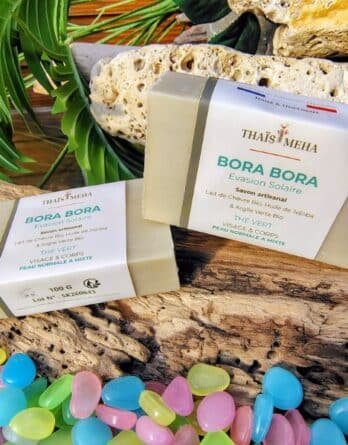 Savon argile verte, jojoba et lait de chèvre. Idéal peau normale à mixte. Visage et corps, 100g.
